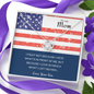 Patriotic Why I Fight Military Son to Mom Love Knot Necklace