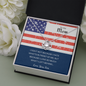 Patriotic Why I Fight Military Son to Mom Love Knot Necklace