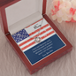 Patriotic Why I Fight Military Son to Mom Love Knot Necklace
