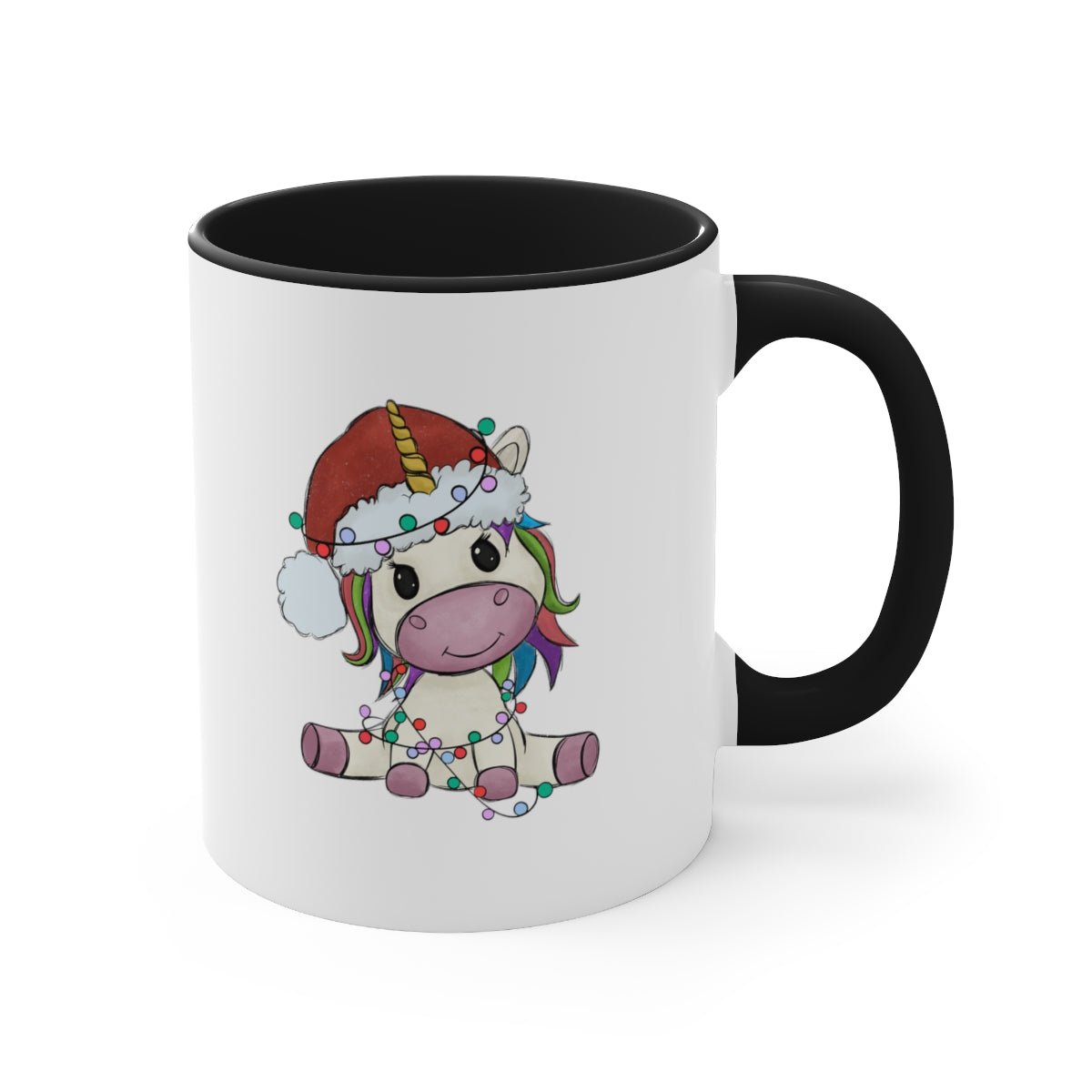 Christmas Unicorn - Color Handled Funny Mug - We Love Your Gift