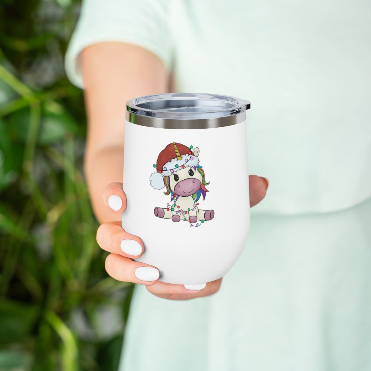 Christmas Unicorn - Holiday 12oz Insulated Wine Tumbler - We Love Your Gift