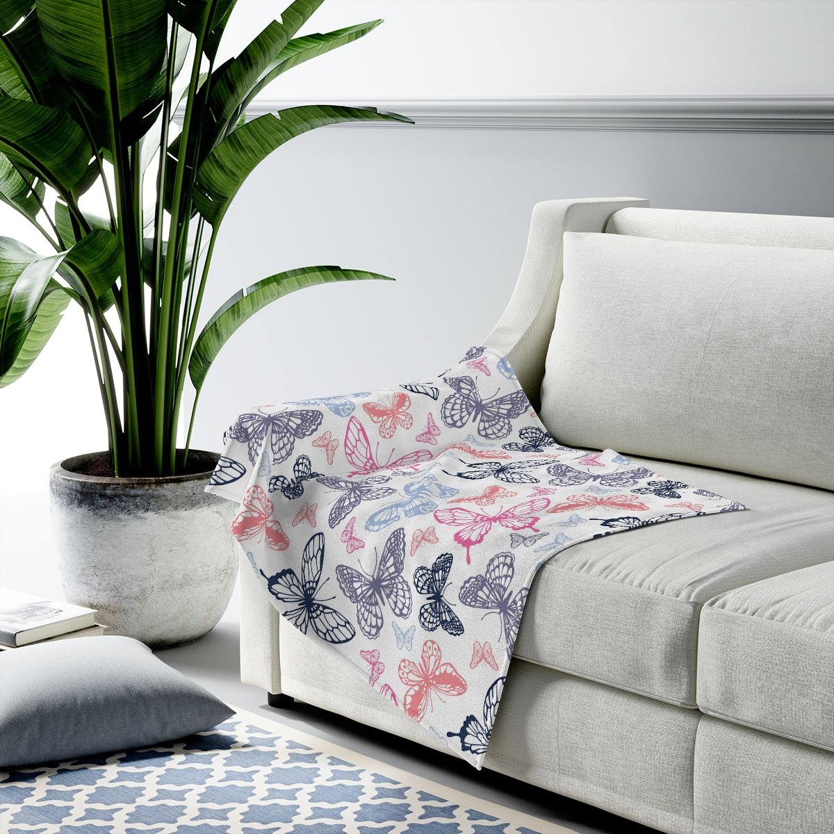 Colorful Butterflies Velveteen Plush Blanket - Super Soft, Warm & Cozy - We Love Your Gift