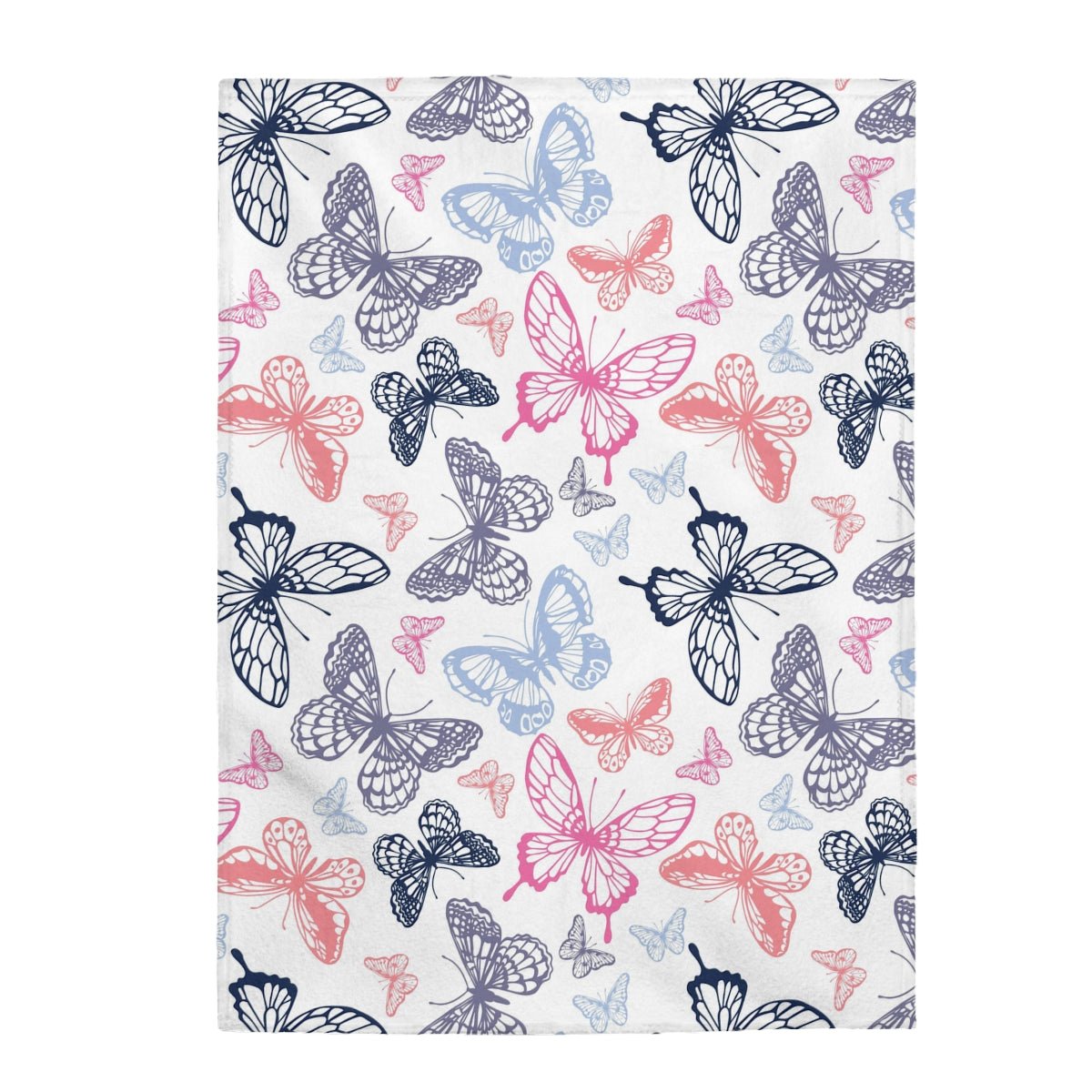 Colorful Butterflies Velveteen Plush Blanket - Super Soft, Warm & Cozy - We Love Your Gift