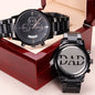 Custom Dad Black Watch Jewelry - Unique Gift Idea for Dad's on Father's Day, Birthday, & Anniversary - We Love Your Gift