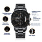 Dad I Love You Custom Black Watch Jewelry - Unique Gift Idea for Dad's on Father's Day, Birthday, & Anniversary - We Love Your Gift