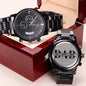 Dad We Love You Custom Black Watch Jewelry - Unique Gift Idea for Dad's on Father's Day, Birthday, & Anniversary - We Love Your Gift
