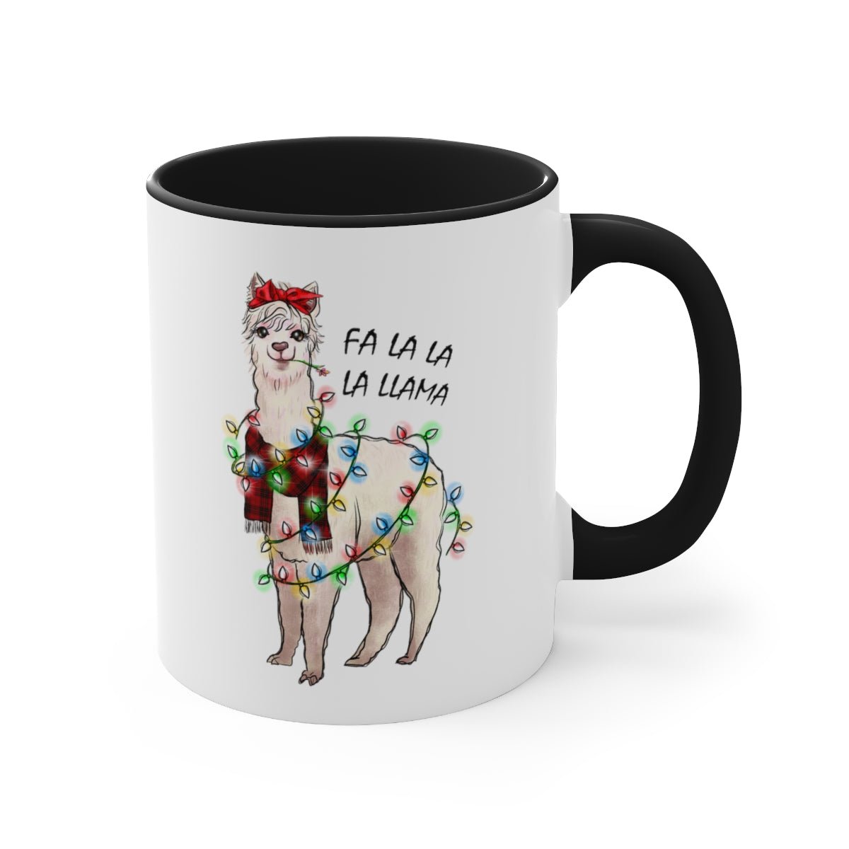 Fa La La La Llama - Color Handled Funny Mug - We Love Your Gift