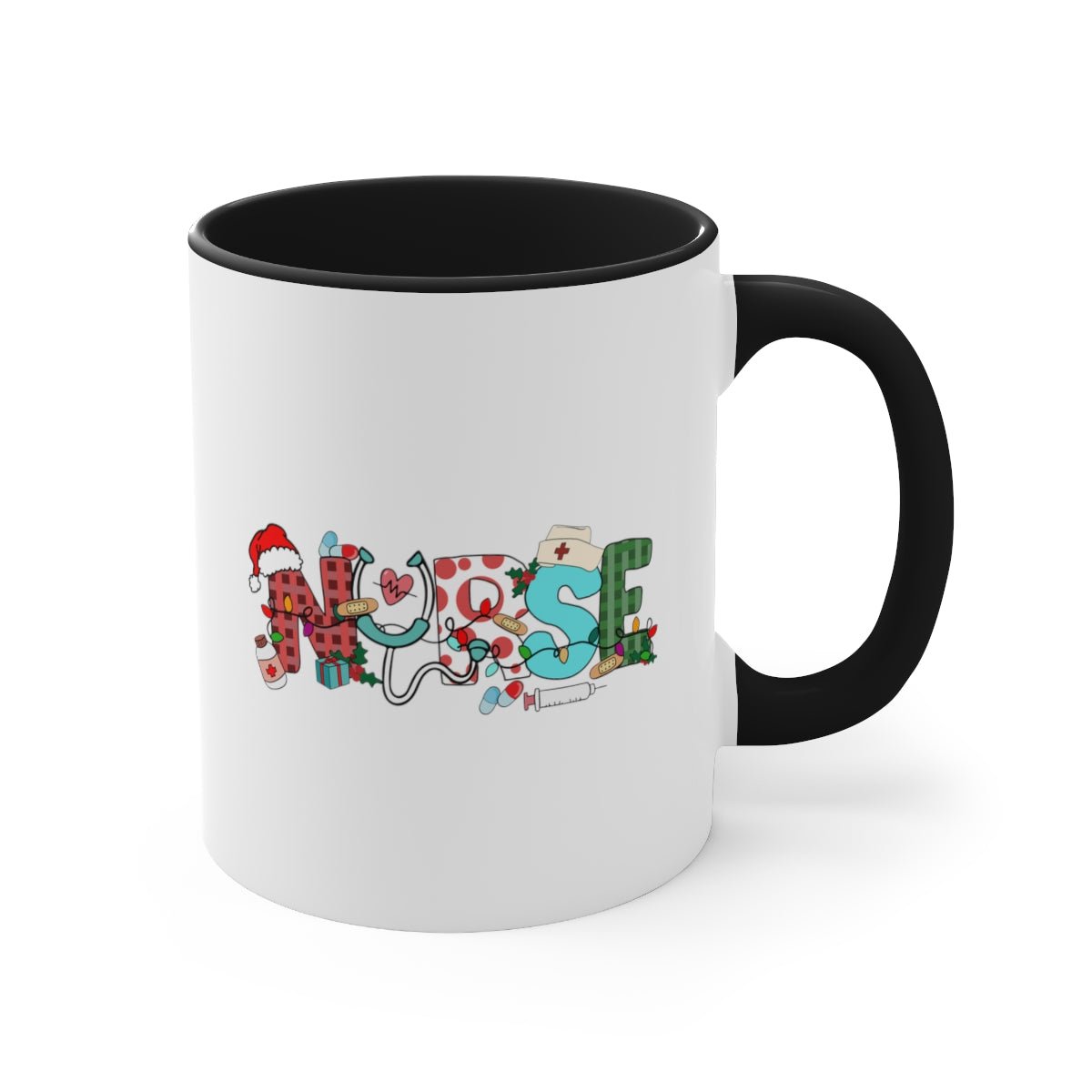 Funny Christmas Nurse - Color Handled Funny Mug - We Love Your Gift