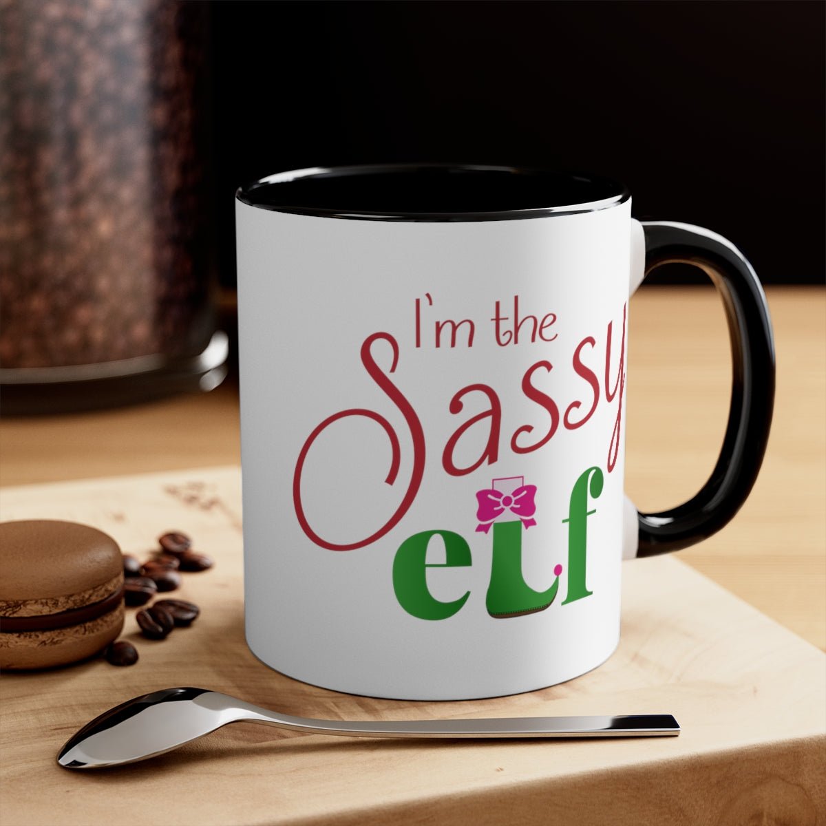 I'm the Sassy Elf - Color Handled Funny Mug - We Love Your Gift