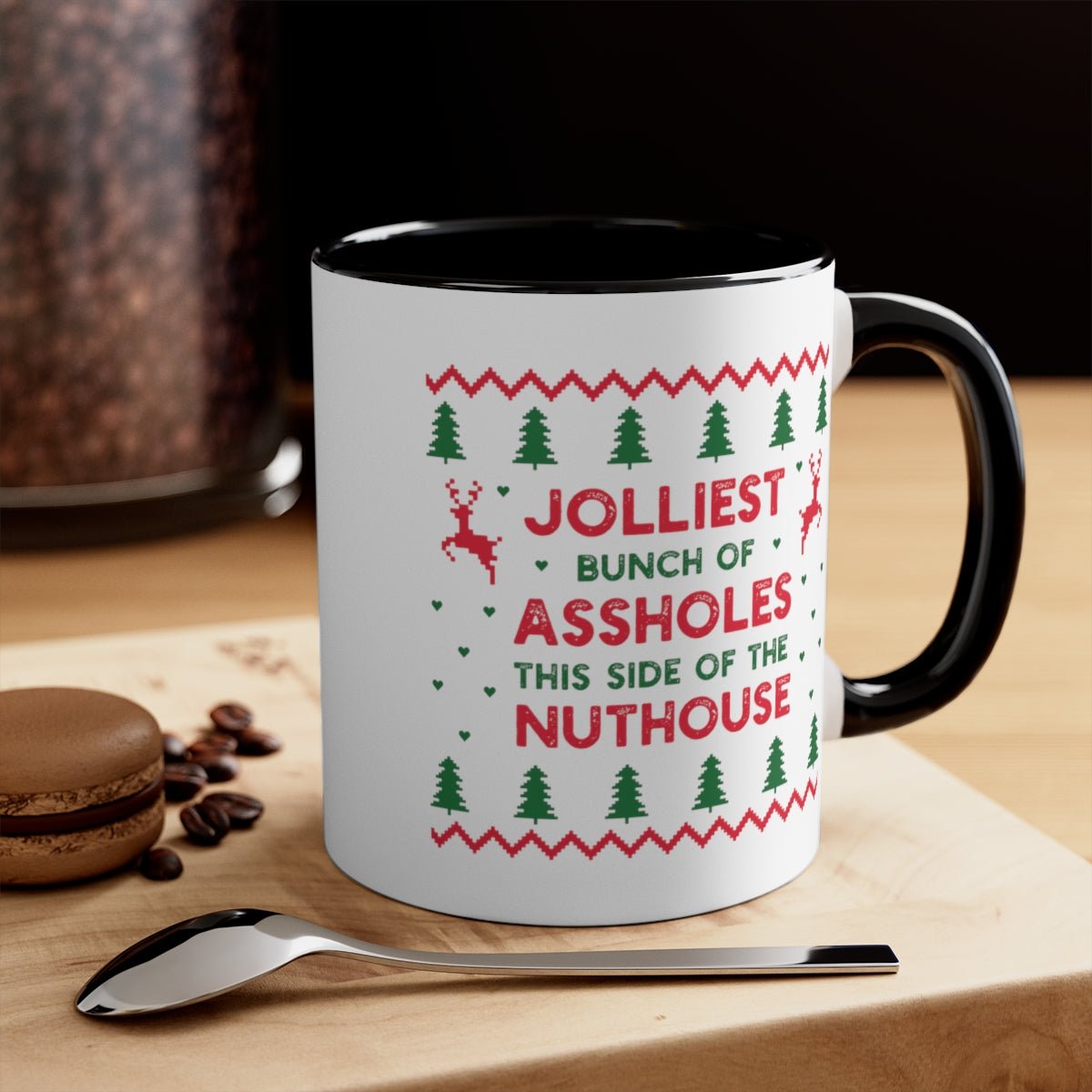 Jolliest Bunch of A Holes - Color Handled Holiday Mug - We Love Your Gift