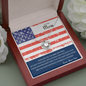 Military Son Gift for Mother's Day, Patriotic American Army Navy Air Force Marines Gift Ideas, Mothers Day Necklace, Present for Mom - We Love Your Gift