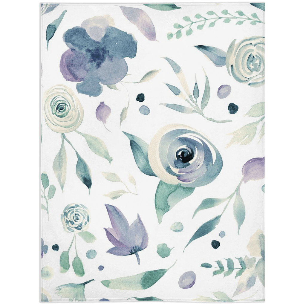 Watercolor Floral Minky Blankets - We Love Your Gift