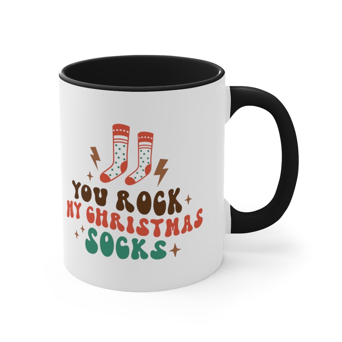 You Rock My Christmas Socks - Color Handled Funny Mug - We Love Your Gift
