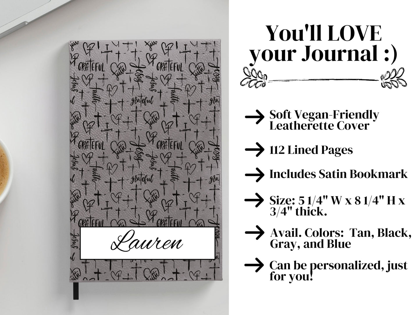 Personalized Faith Grateful Hearts Journal