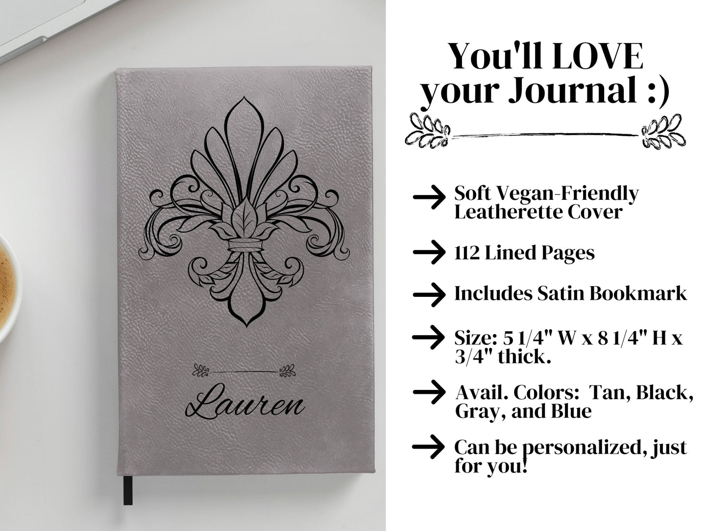 Personalized Flora Fleur-de-lis Journal