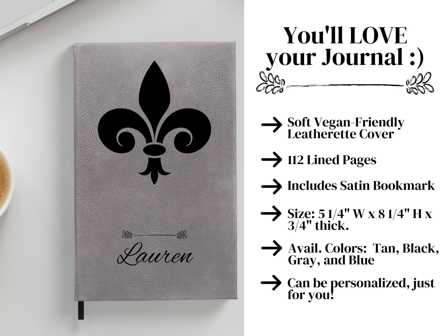 Personalized Fleur-de-lis Journal