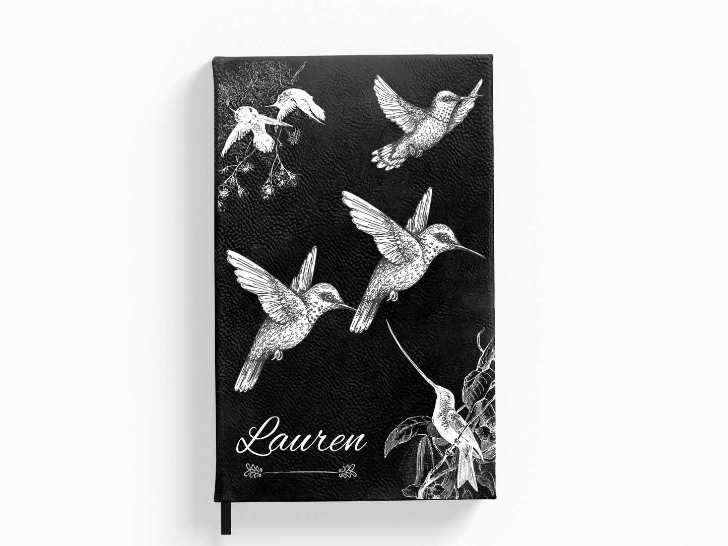 Personalized Black and White Hummingbirds Journal