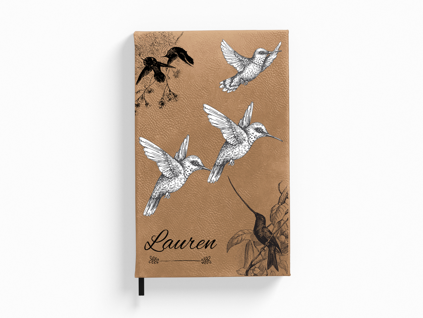 Personalized Black and White Hummingbirds Journal