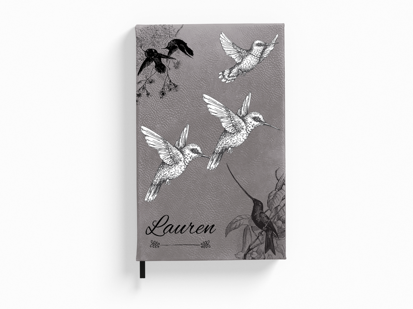 Personalized Black and White Hummingbirds Journal