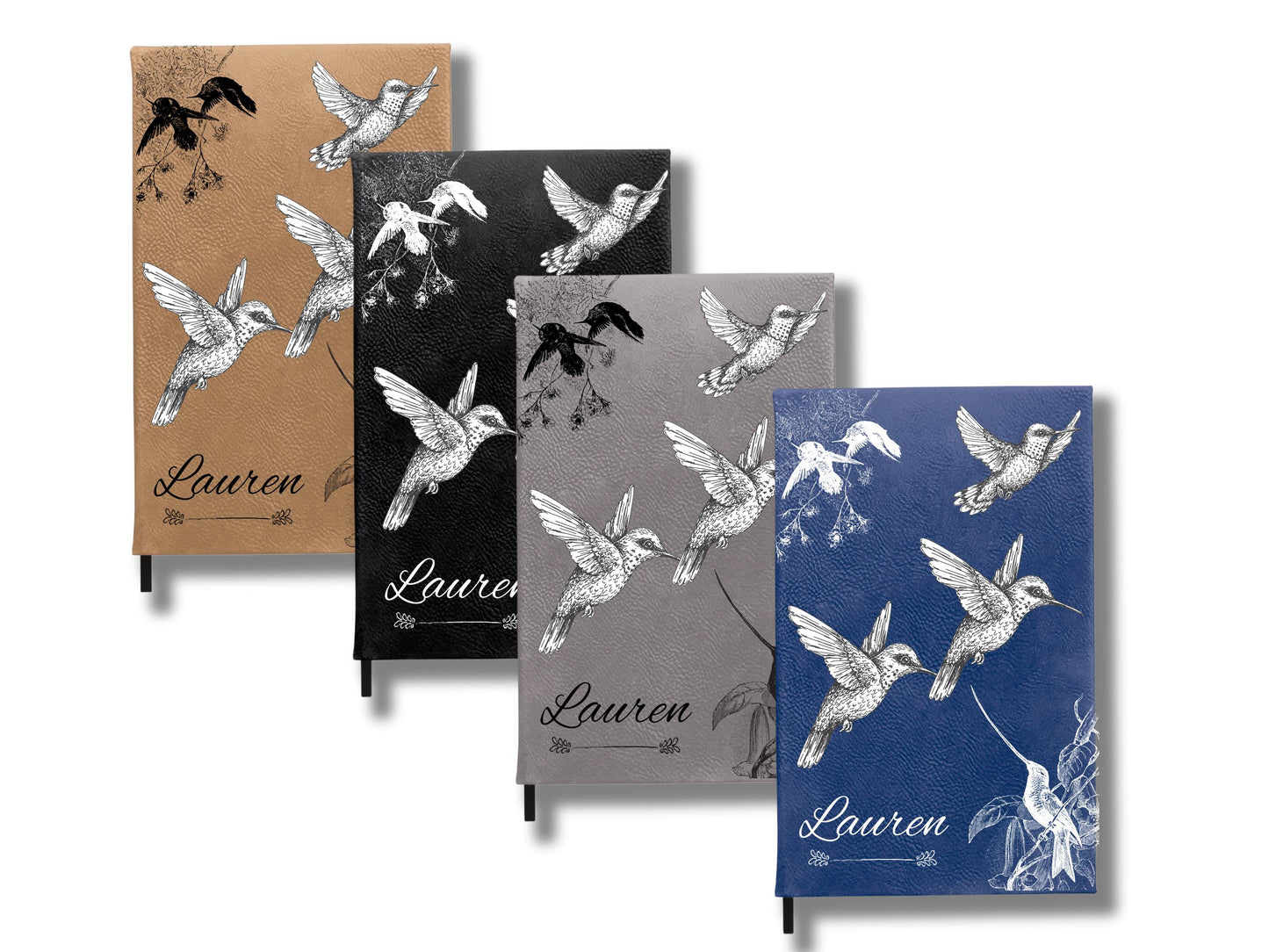 Personalized Black and White Hummingbirds Journal