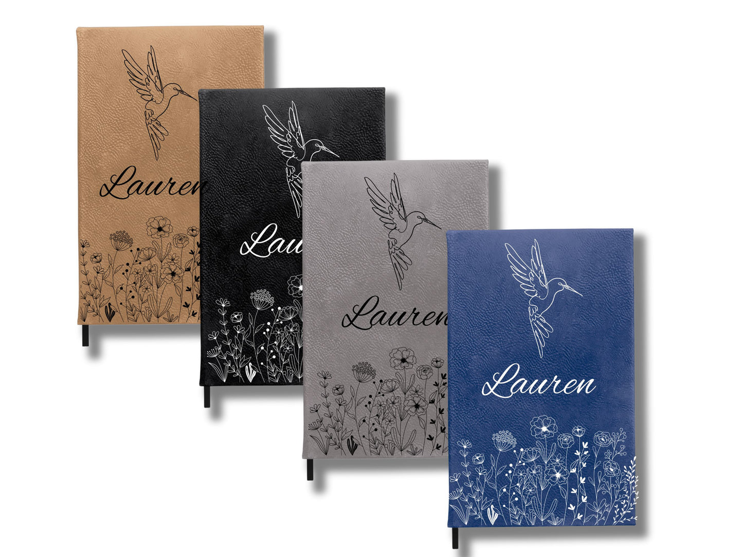 Personalized Hummingbird and Flowers Journal