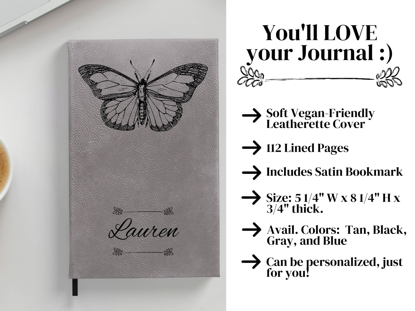 Personalized Butterfly Journal