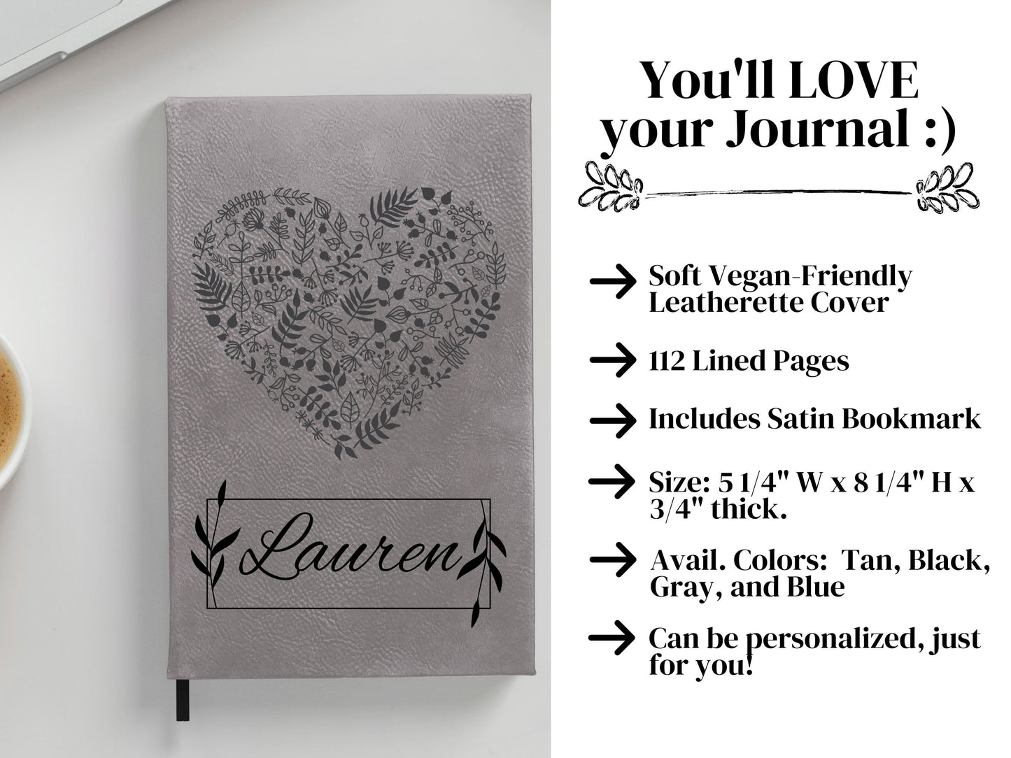 Personalized Flora Heart Journal