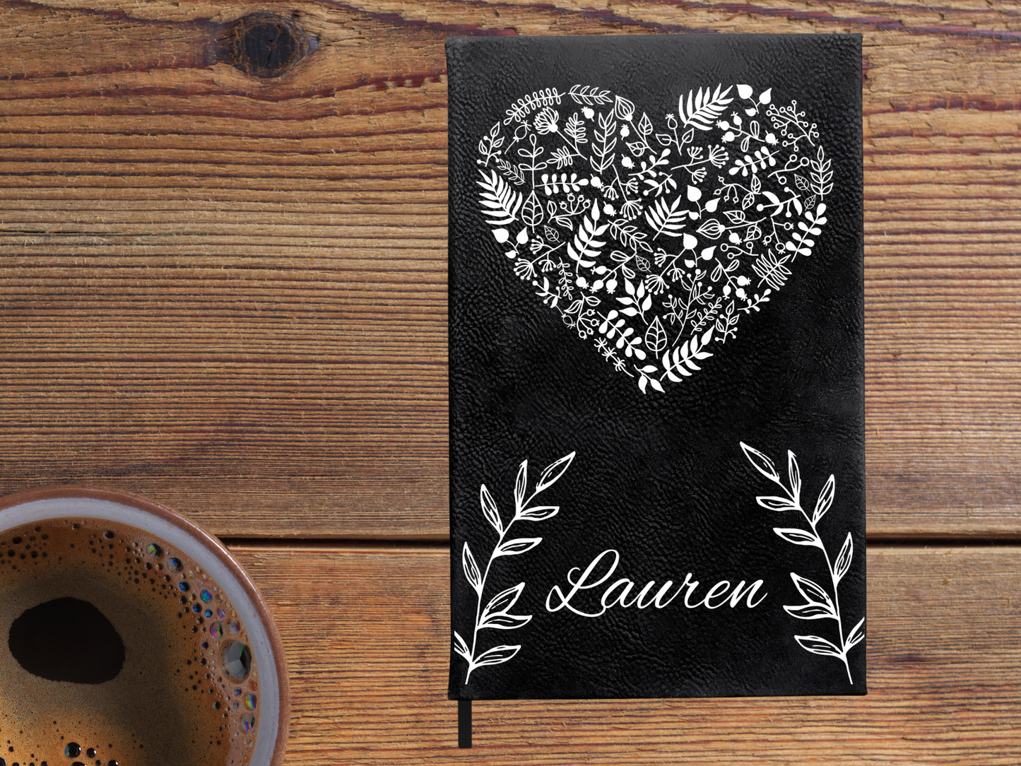 Personalized Heart and Vines Journal