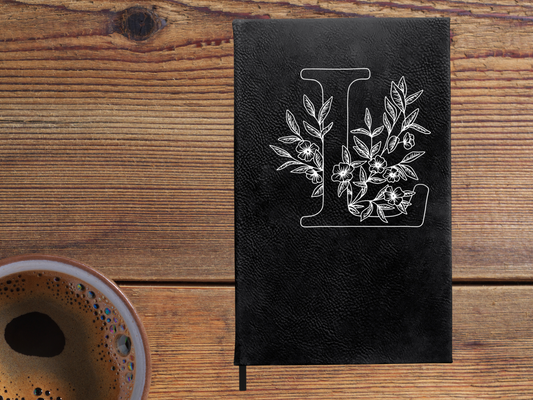 Personalized Botanical Floral Letter Journal