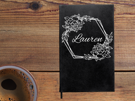 Personalized Hexagonal Botanical Flowers Journal