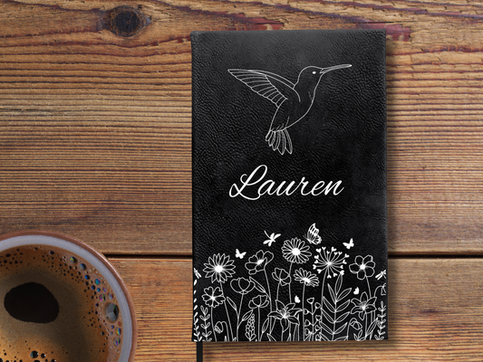 Personalized Hummingbird Botanical Floral Journal