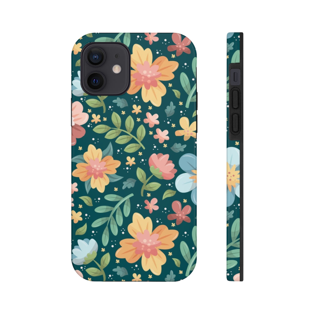 Floral Tough Phone Case - Super-Cute & Impact Resistant for iPhones