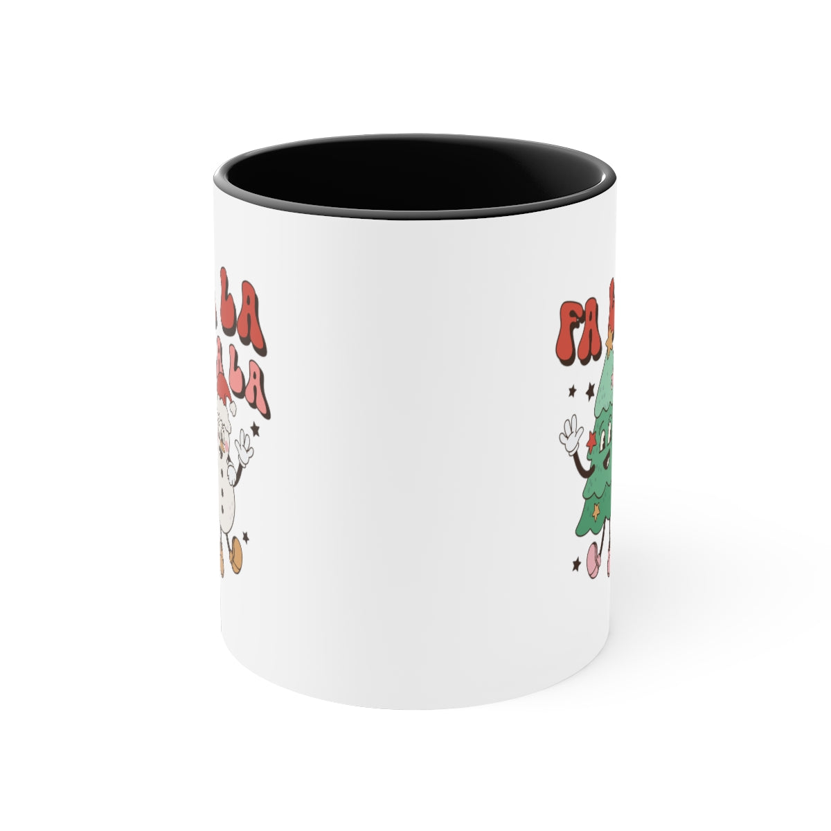 Fa La La La La Tree Snowman - Color Handled Funny Mug