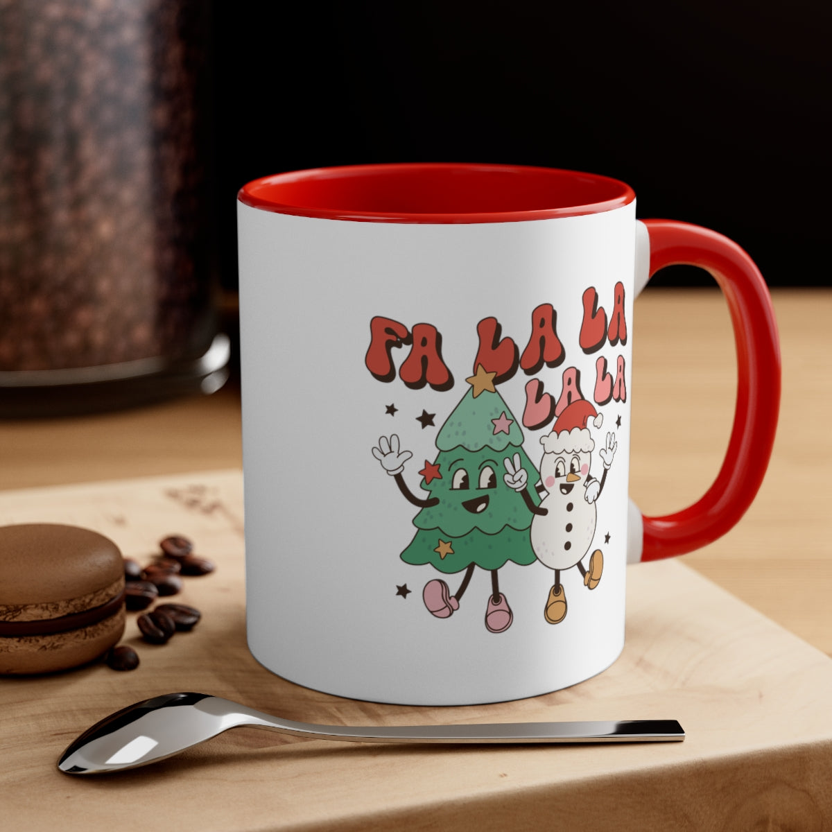 Fa La La La La Tree Snowman - Color Handled Funny Mug