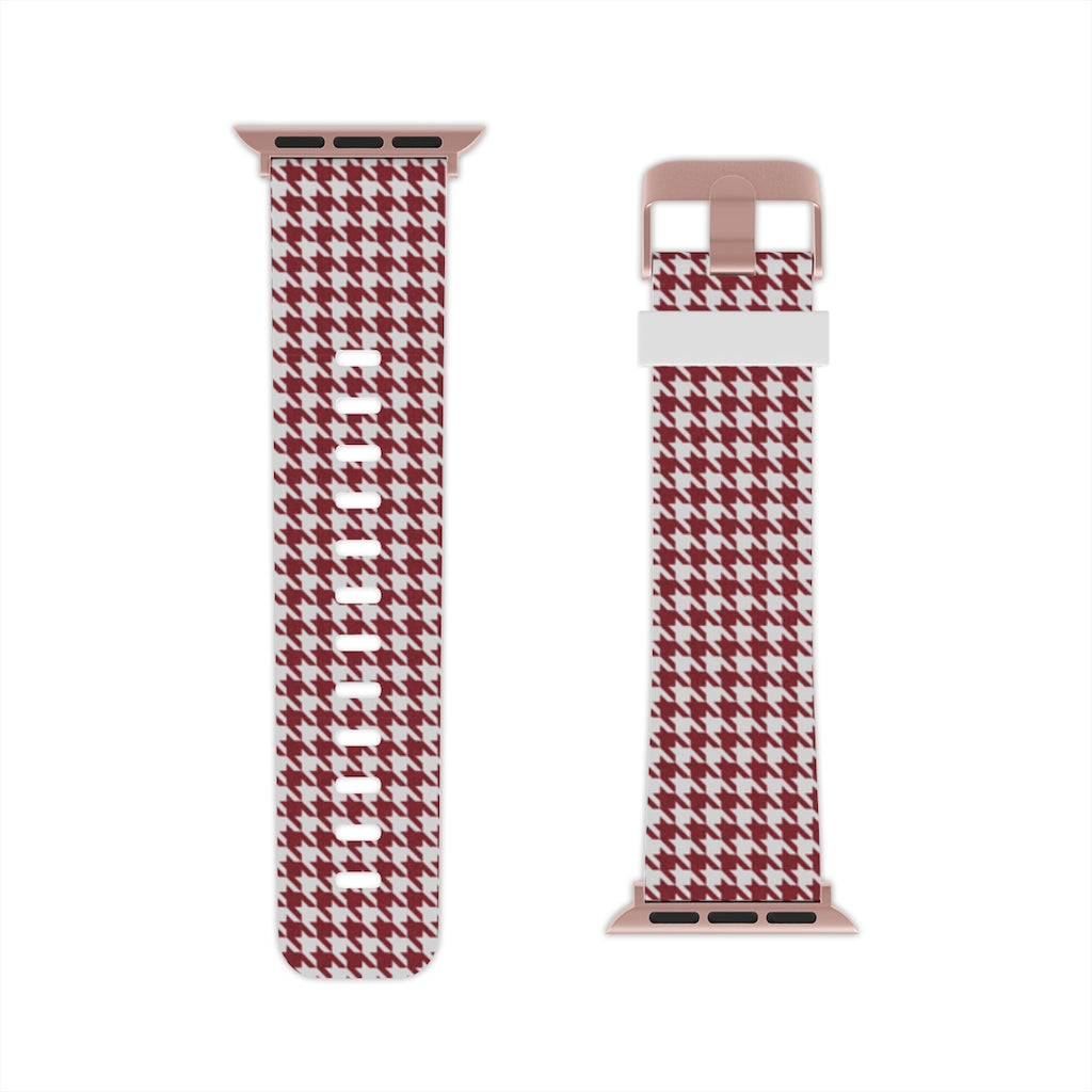 Maroon Tide Houndstooth Apple Watch Band