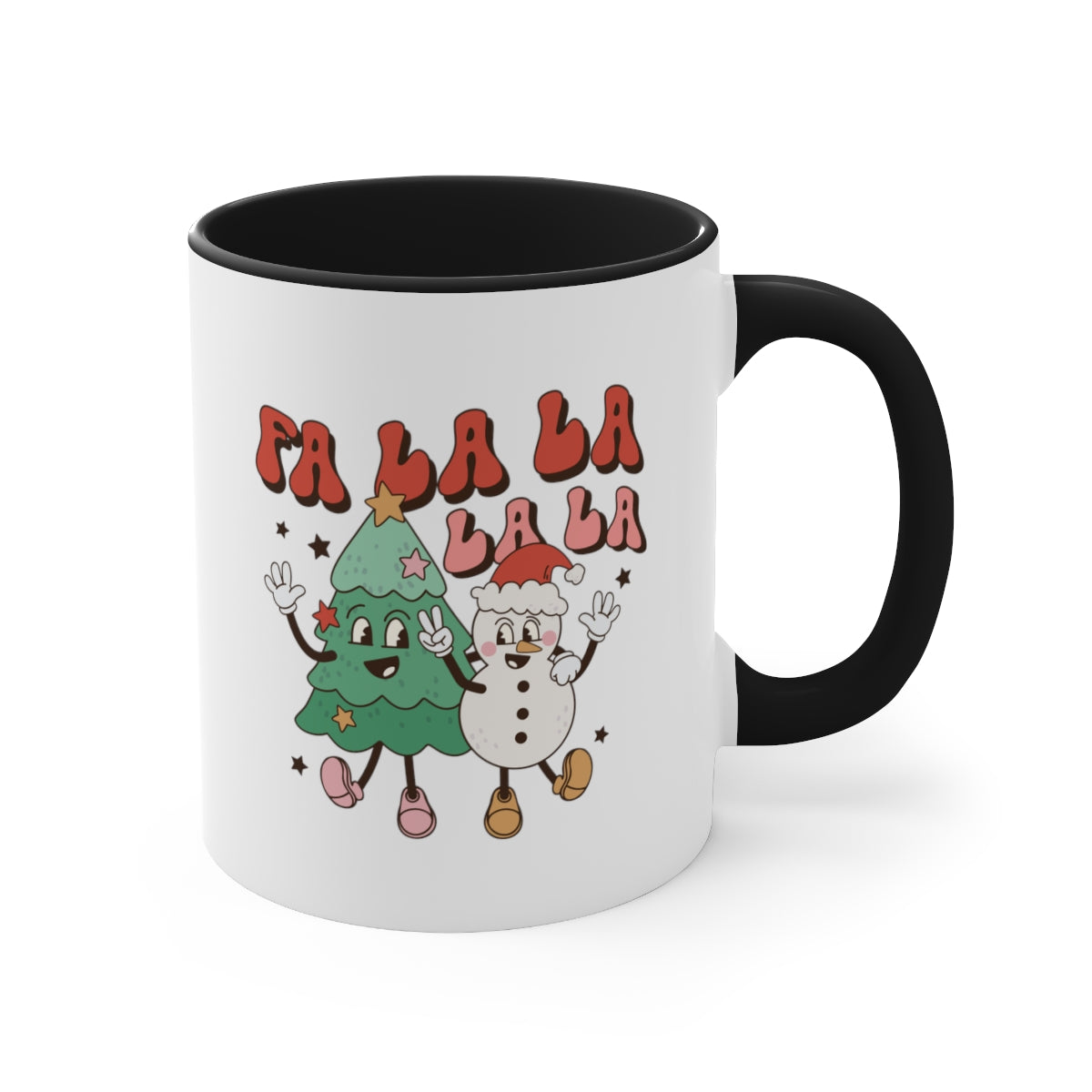 Fa La La La La Tree Snowman - Color Handled Funny Mug