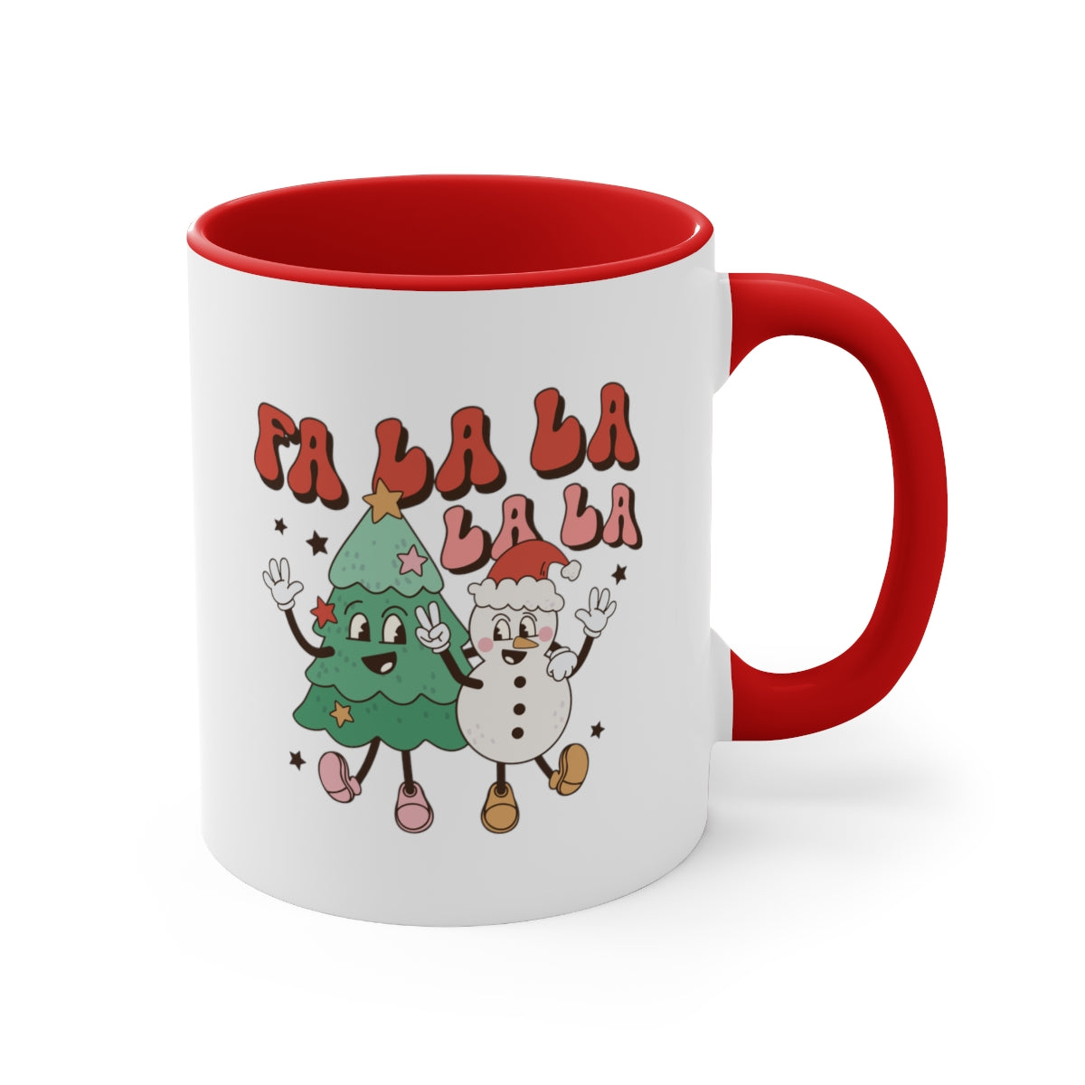 Fa La La La La Tree Snowman - Color Handled Funny Mug