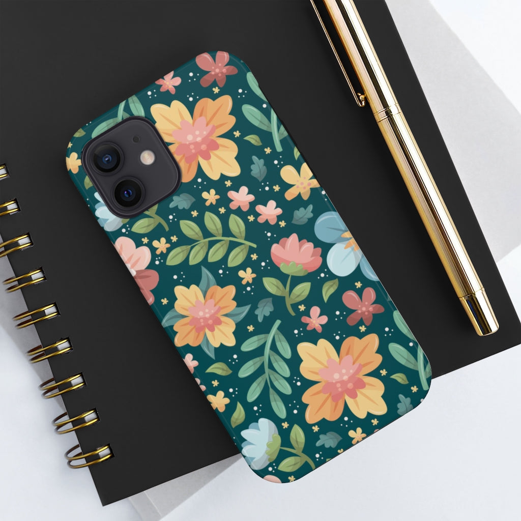 Floral Tough Phone Case - Super-Cute & Impact Resistant for iPhones