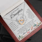To My Beautiful Daughter from Dad - Interlocking Hearts Necklace - Pink