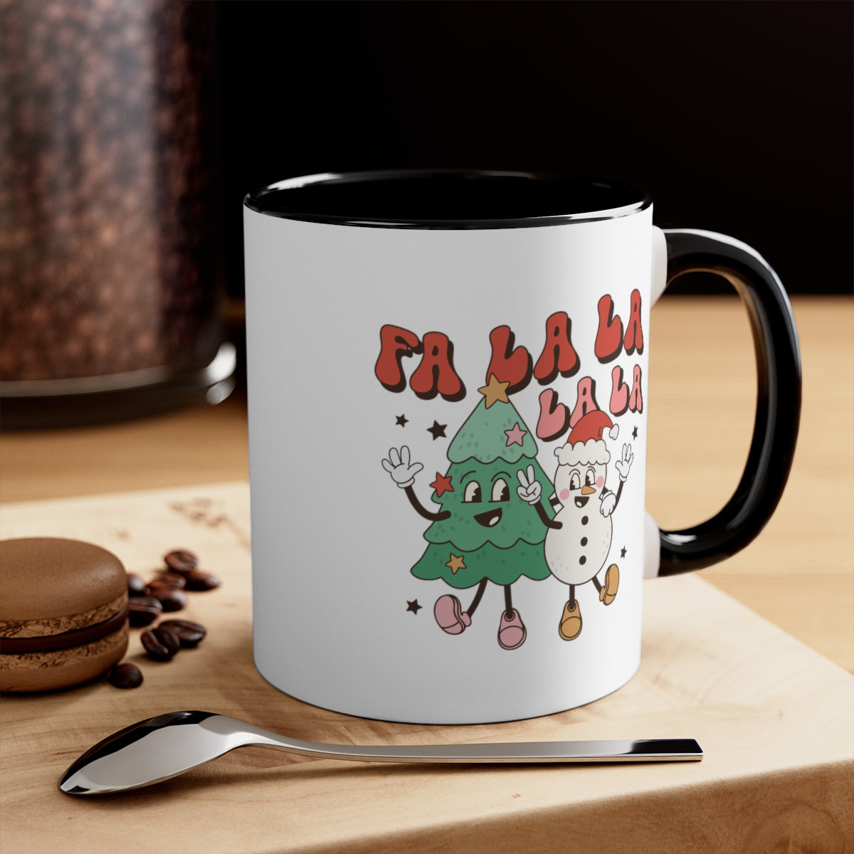 Fa La La La La Tree Snowman - Color Handled Funny Mug