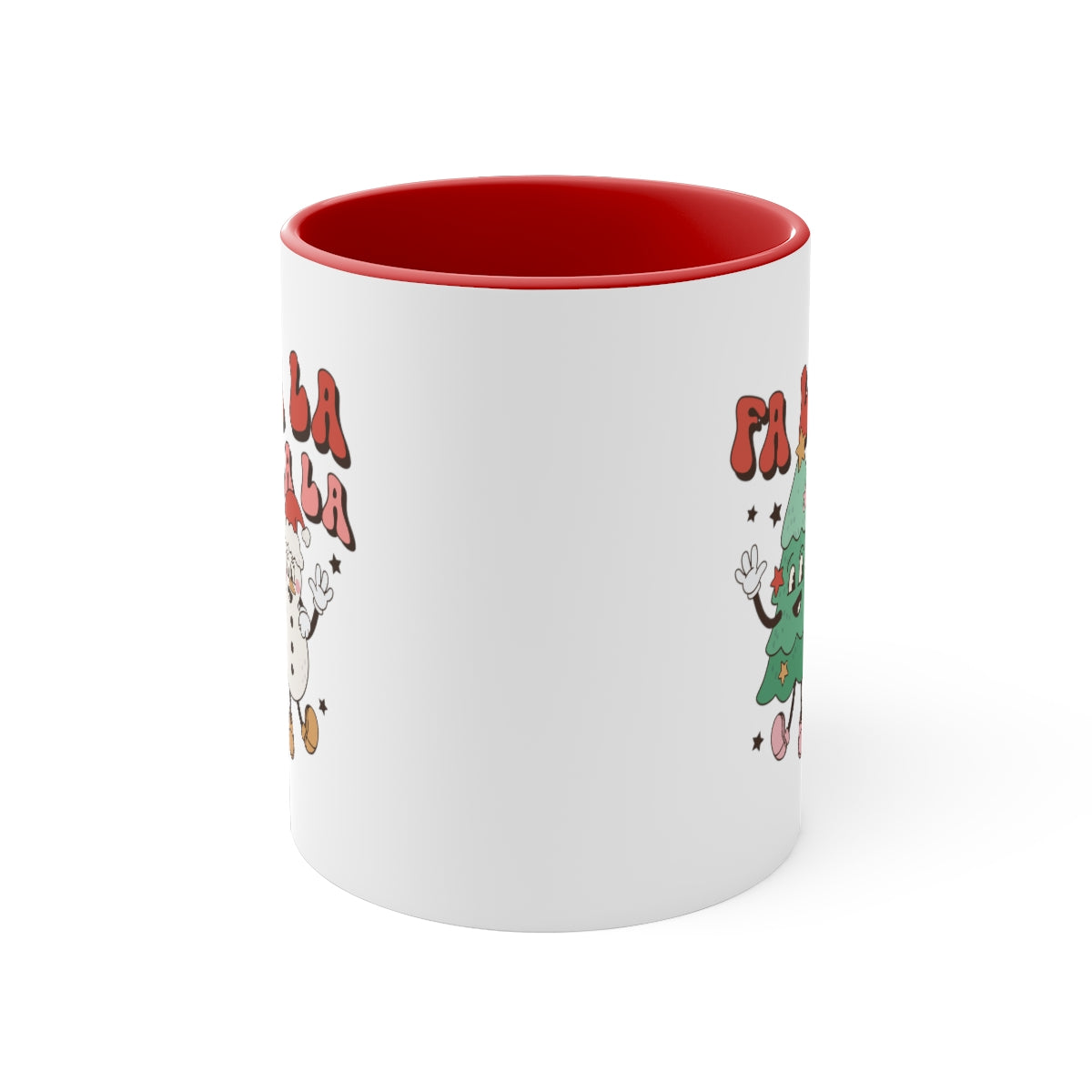 Fa La La La La Tree Snowman - Color Handled Funny Mug