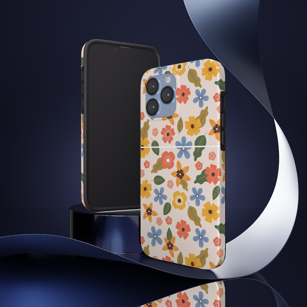 Beautiful Flowers and Leaves Tough Phone Case - Super-Cute & Impact Resistant for iPhones & Samsung - We Love Your Gift