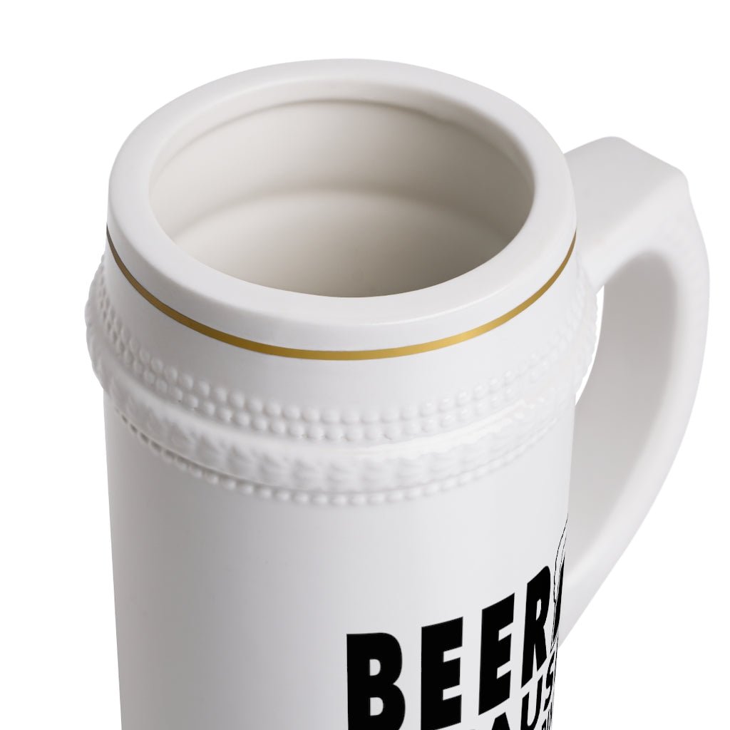 Beer Because You Can't Drink Bacon Beer Stein Mug With Drinking Handle - We Love Your Gift