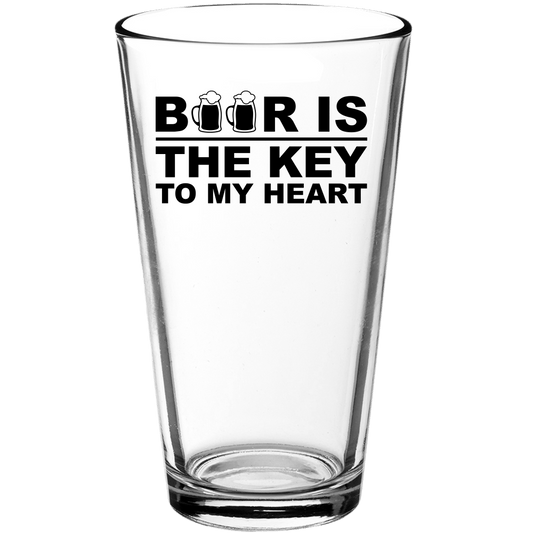 Beer is the Key to My Heart Funny Pint Glass - We Love Your Gift