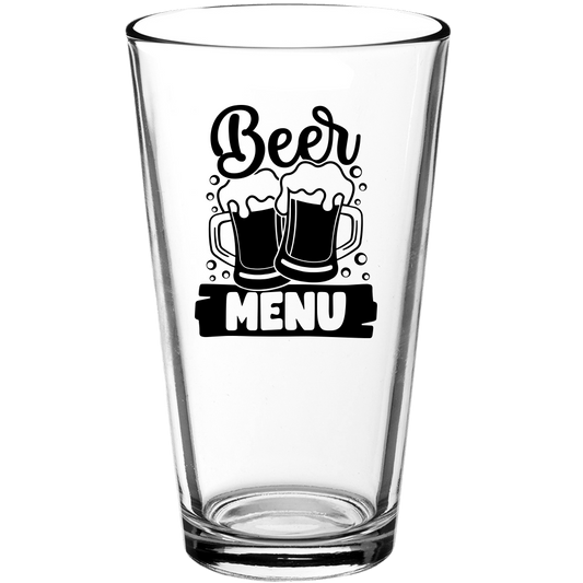 Beer Menu Funny Pint Glass - We Love Your Gift