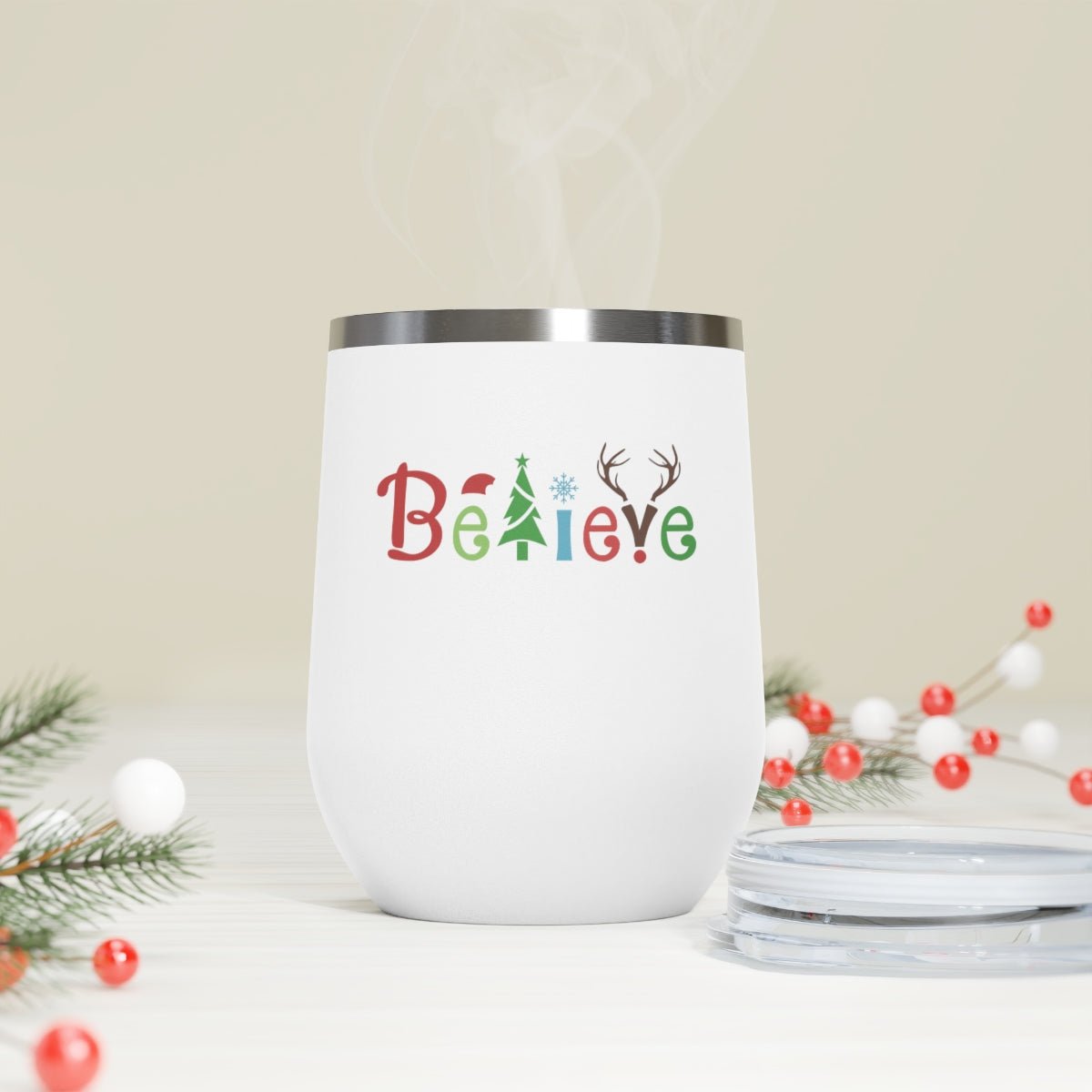 Believe - Holiday 12oz Insulated Wine Tumbler - We Love Your Gift