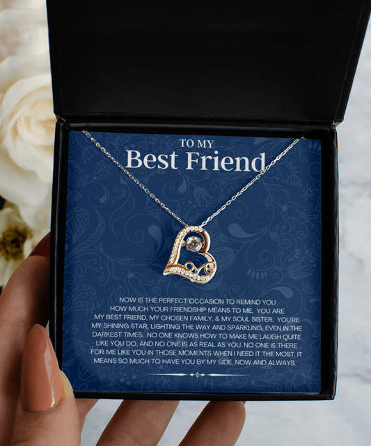 Best Friend Necklace Jewelry Gift Idea with Message Card - We Love Your Gift