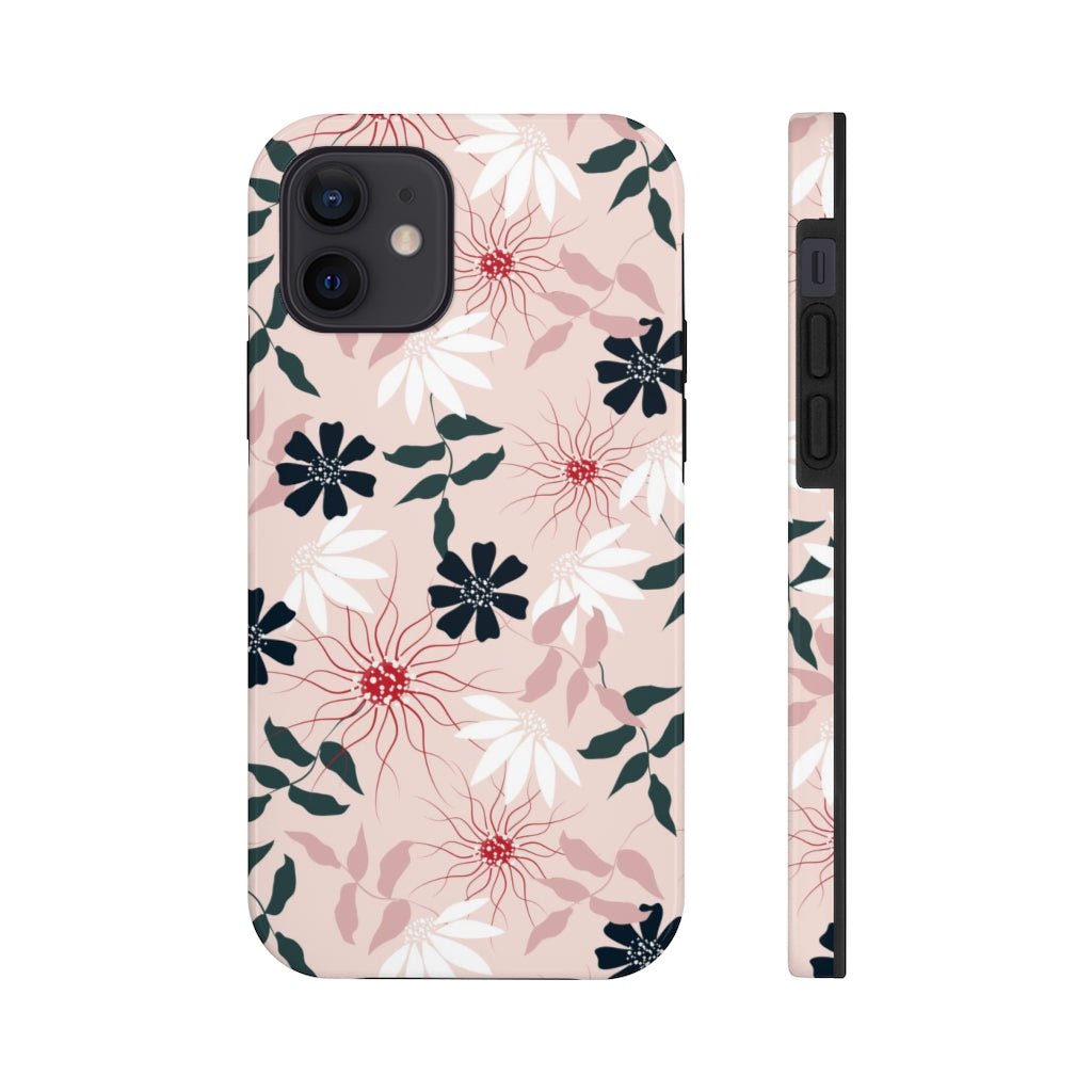 Black and Pink Floral Tough Phone Case - Super-Cute & Impact Resistant for iPhones & Samsung - We Love Your Gift