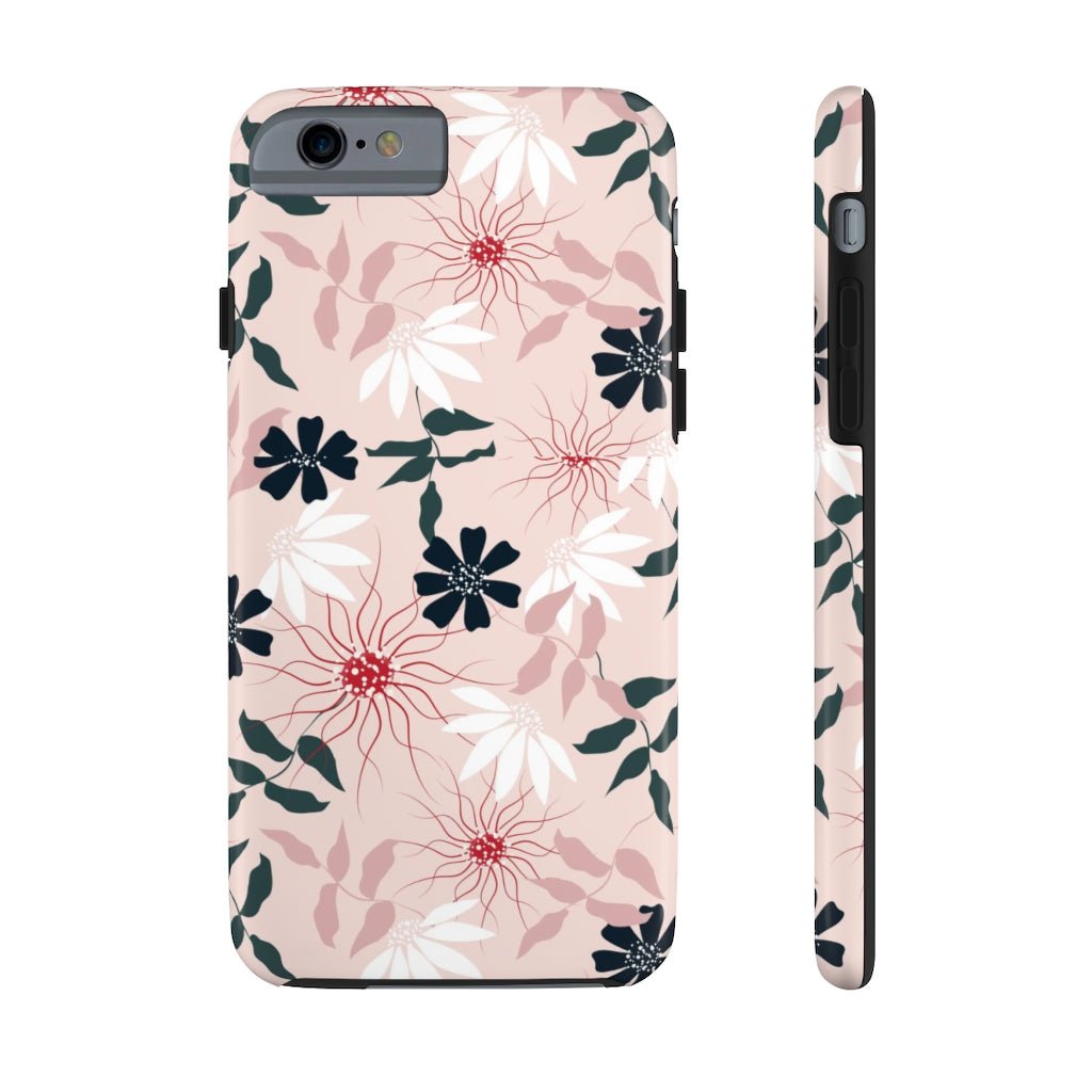 Black and Pink Floral Tough Phone Case - Super-Cute & Impact Resistant for iPhones & Samsung - We Love Your Gift