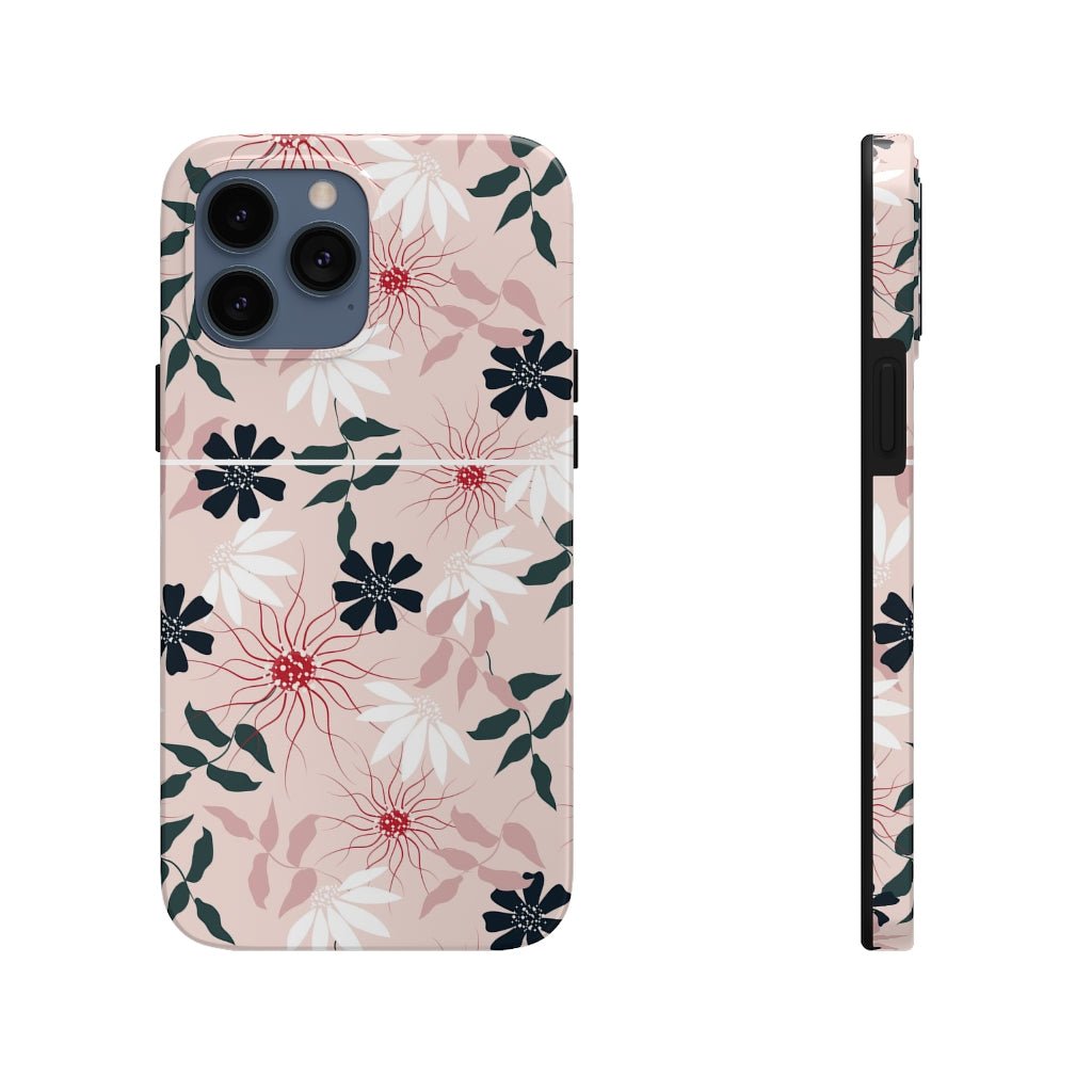 Black and Pink Floral Tough Phone Case - Super-Cute & Impact Resistant for iPhones & Samsung - We Love Your Gift